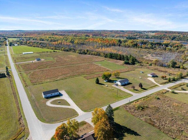 drone / aerial view with a rural view