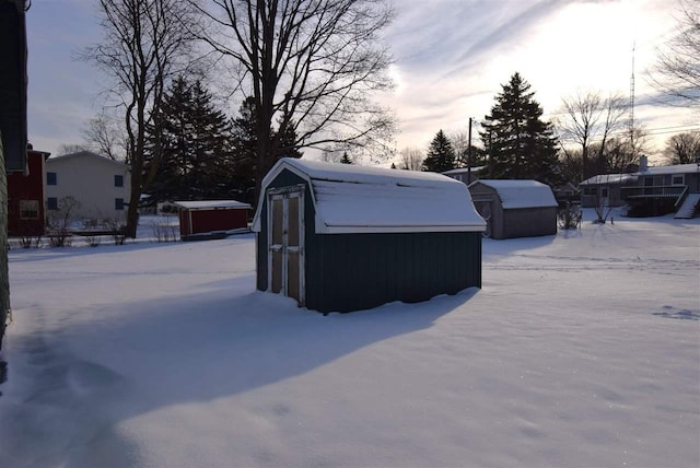 view of snow covered structure