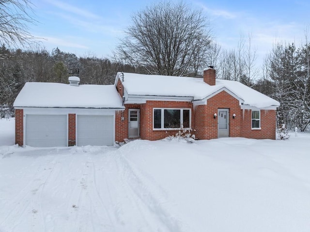 view of front of home with a garage