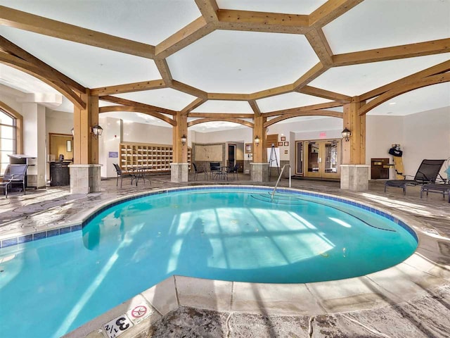 view of swimming pool featuring a patio