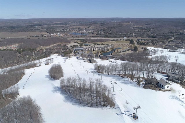 view of snowy aerial view