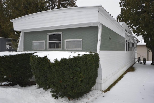 view of snowy exterior