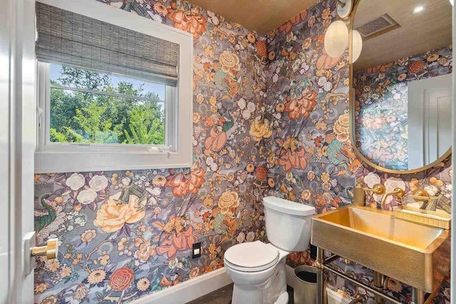 bathroom featuring toilet and sink