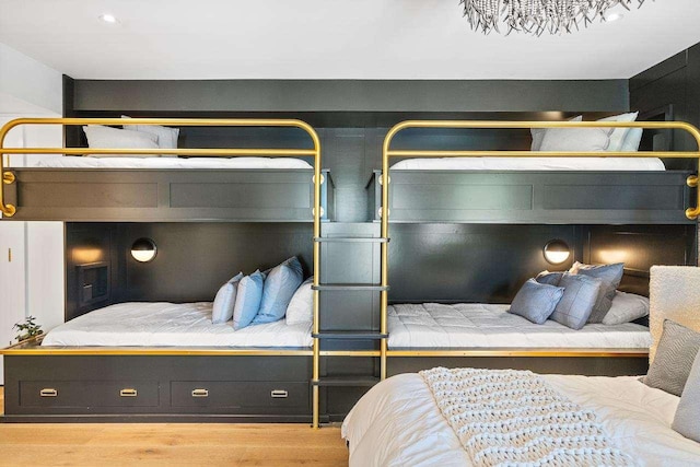 bedroom featuring light wood-type flooring