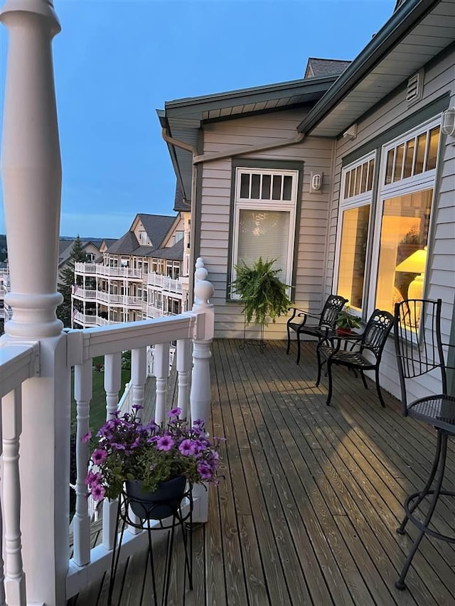 deck featuring covered porch