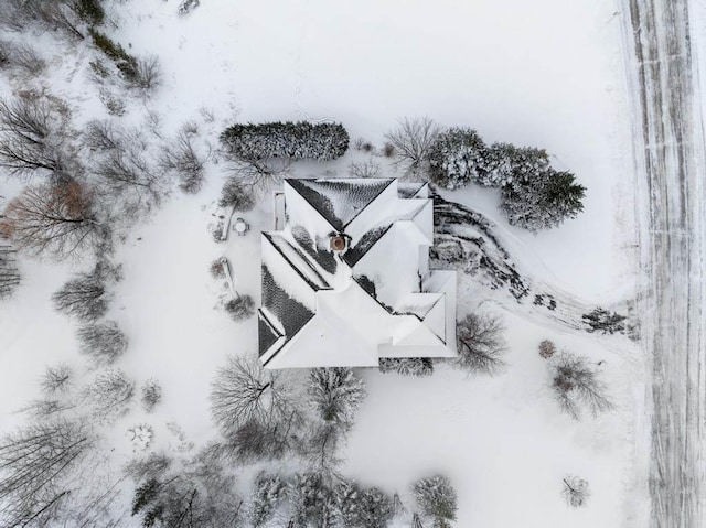 view of snowy aerial view