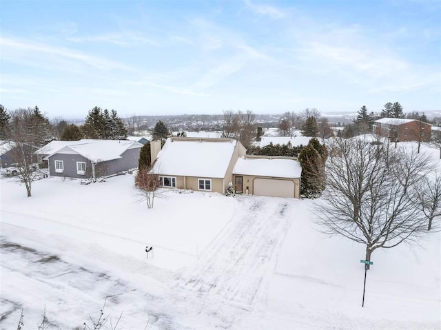 view of snowy aerial view