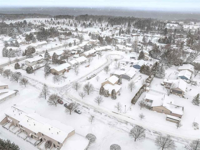 view of snowy aerial view