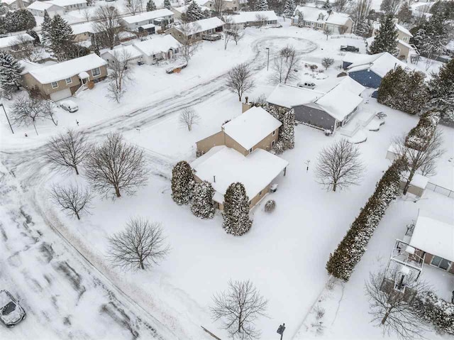 view of snowy aerial view