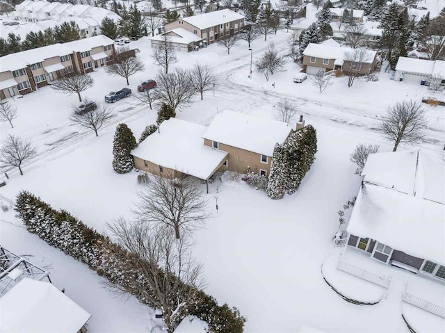 view of snowy aerial view