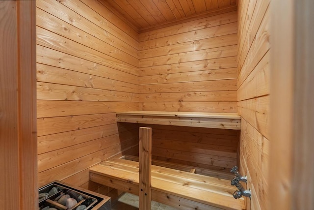 view of sauna