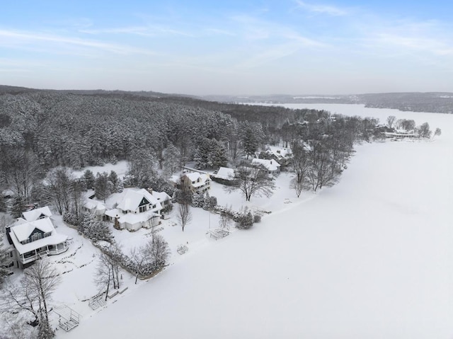 view of snowy aerial view