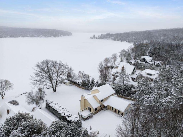 view of snowy aerial view