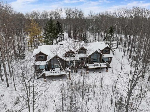 view of snowy aerial view