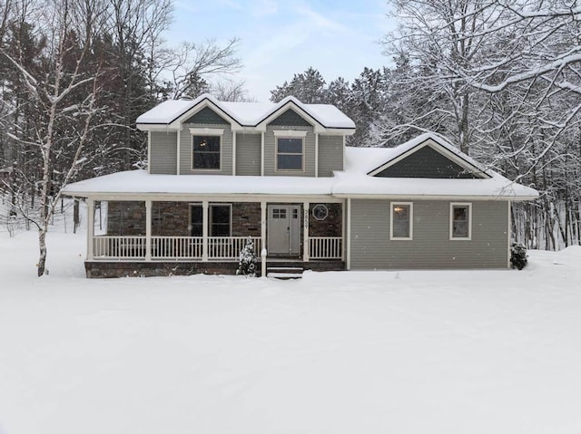 view of front of house featuring covered porch