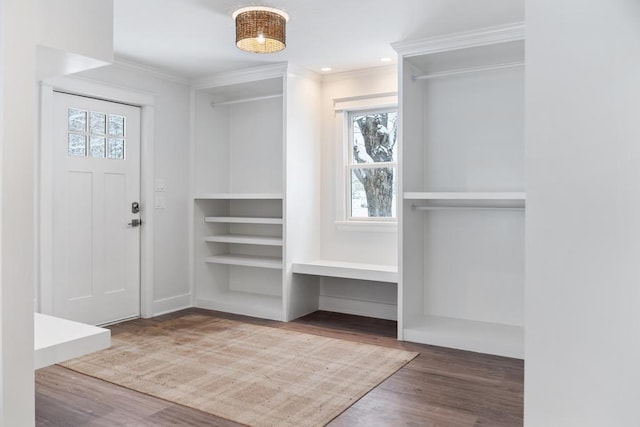 interior space with wood-type flooring