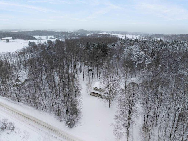 view of snowy aerial view