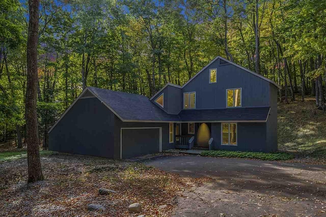 view of property featuring a garage