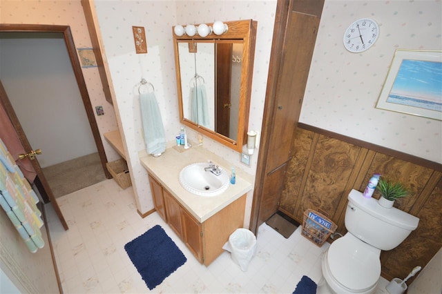 bathroom with toilet and vanity