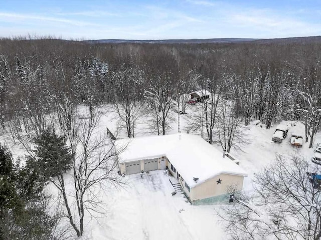 view of snowy aerial view