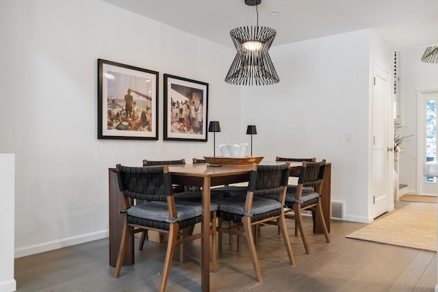 dining room with wood-type flooring