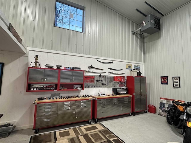 kitchen featuring concrete floors