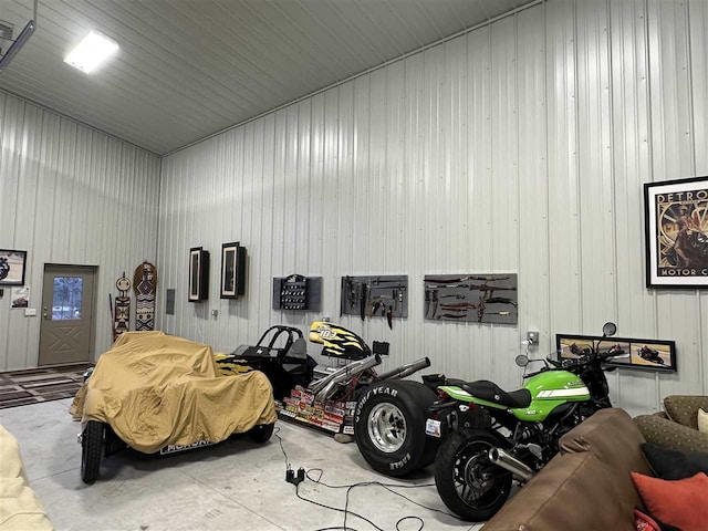 view of garage