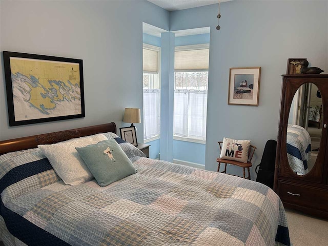 view of carpeted bedroom