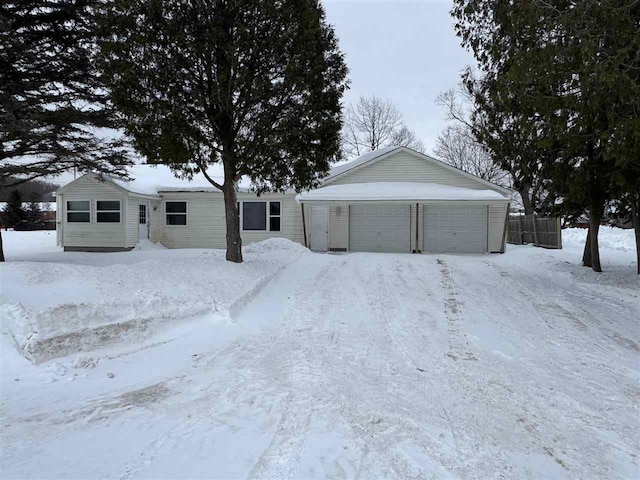 view of single story home