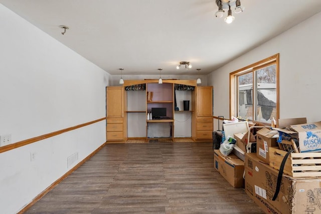 living room featuring dark hardwood / wood-style floors