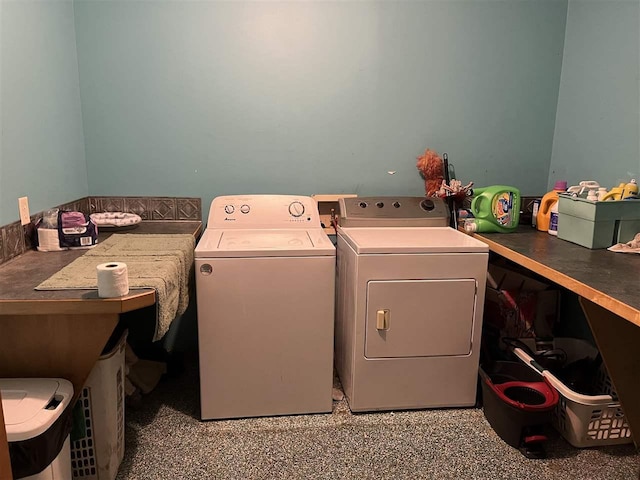 laundry room featuring washer and dryer