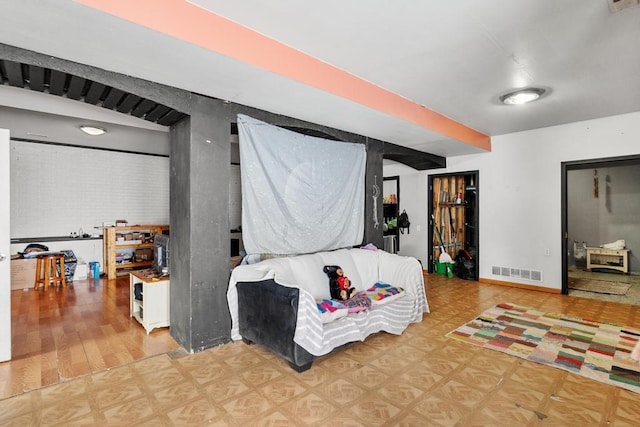 living room with hardwood / wood-style flooring