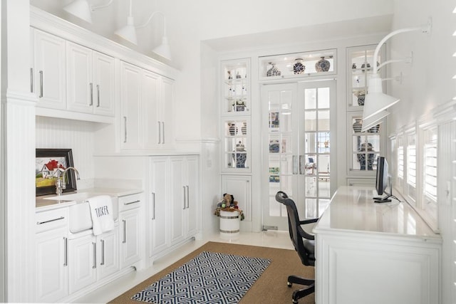 home office with sink