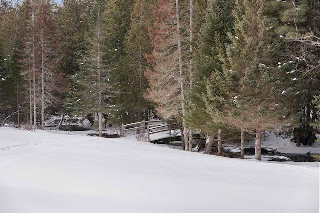 view of snow covered land