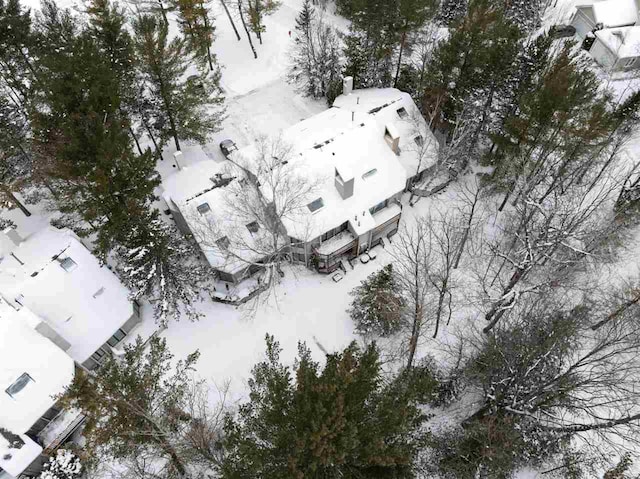 view of snowy aerial view