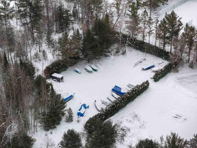 view of snowy aerial view