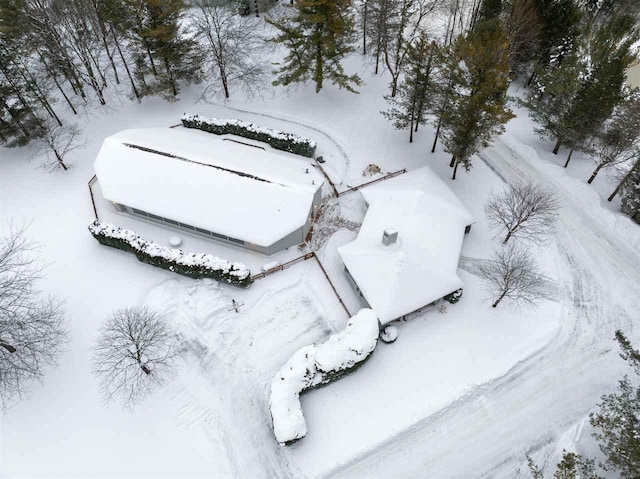 view of snowy aerial view