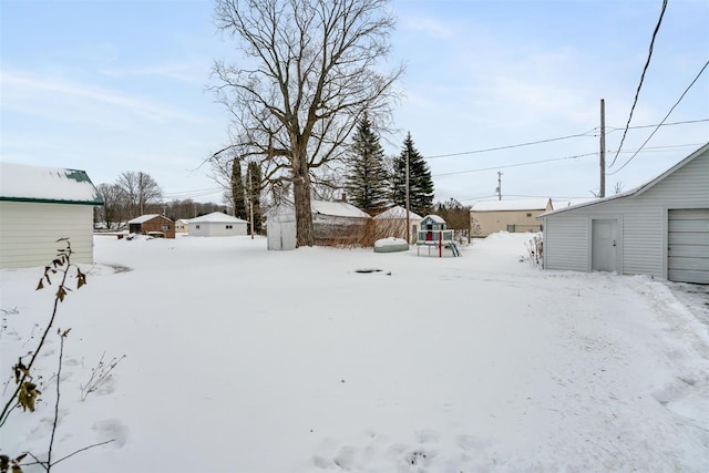 view of snowy yard