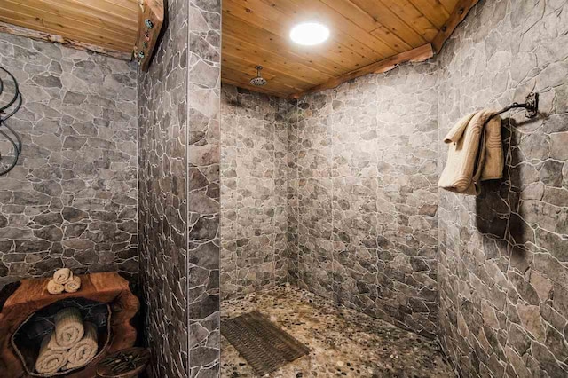 bathroom featuring wood ceiling