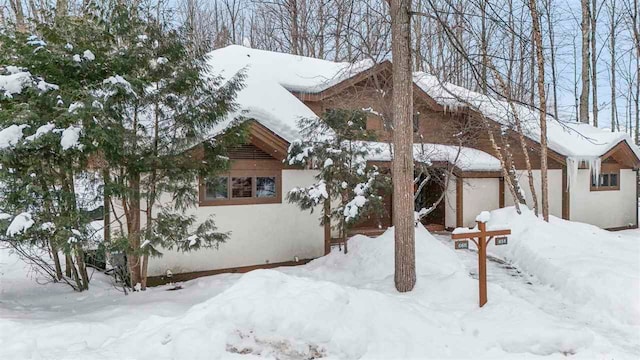 view of snow covered exterior