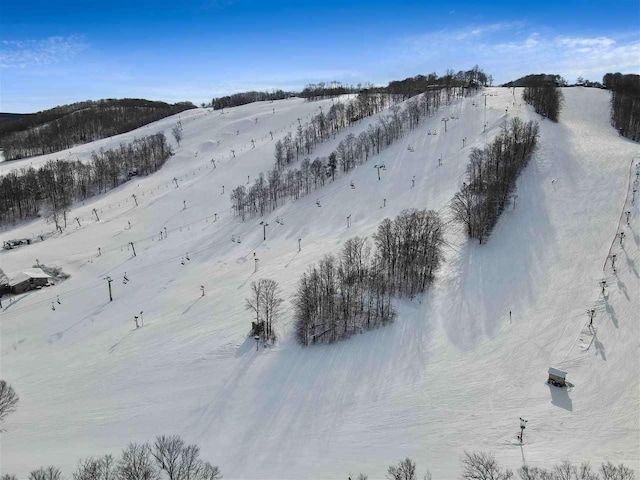 view of snowy aerial view