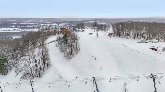 view of snowy aerial view