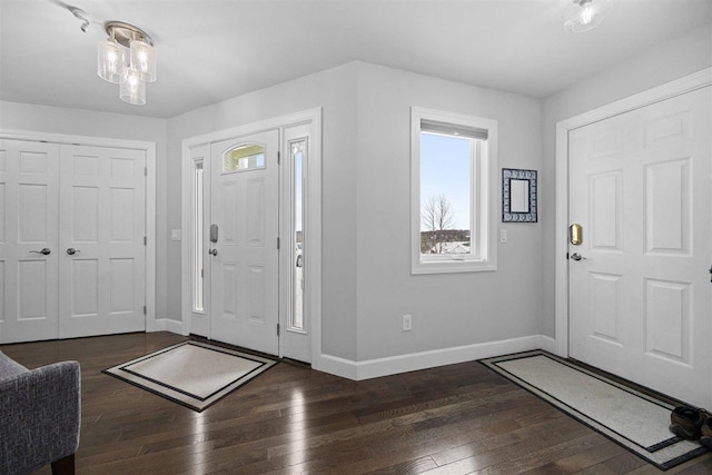 entryway featuring dark hardwood / wood-style floors