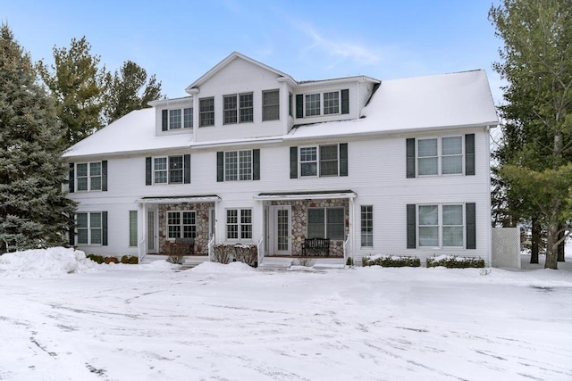 view of front of house with stone siding