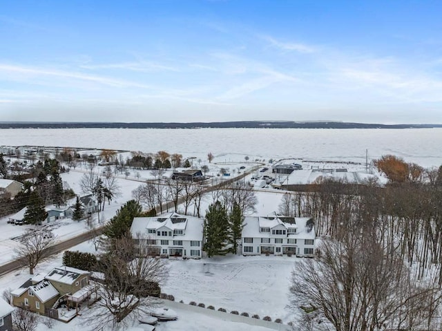 view of snowy aerial view