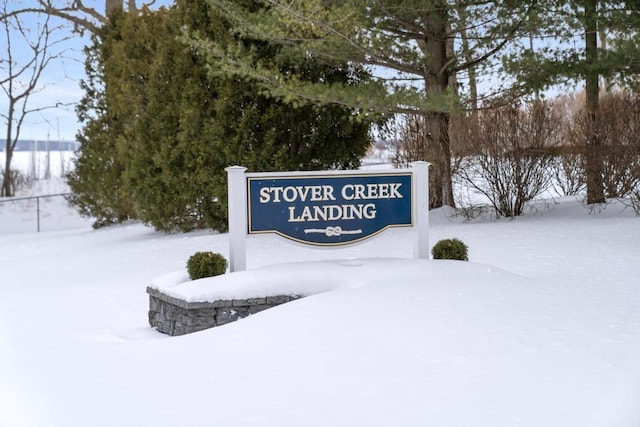 view of community sign