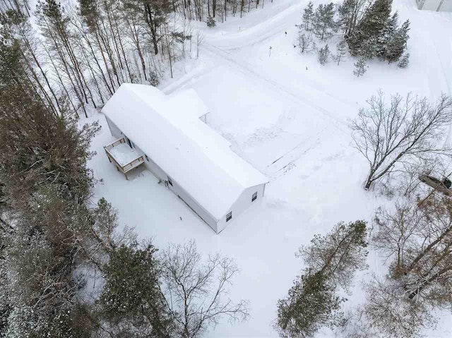 view of snowy aerial view