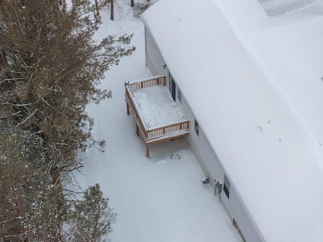 view of snowy aerial view