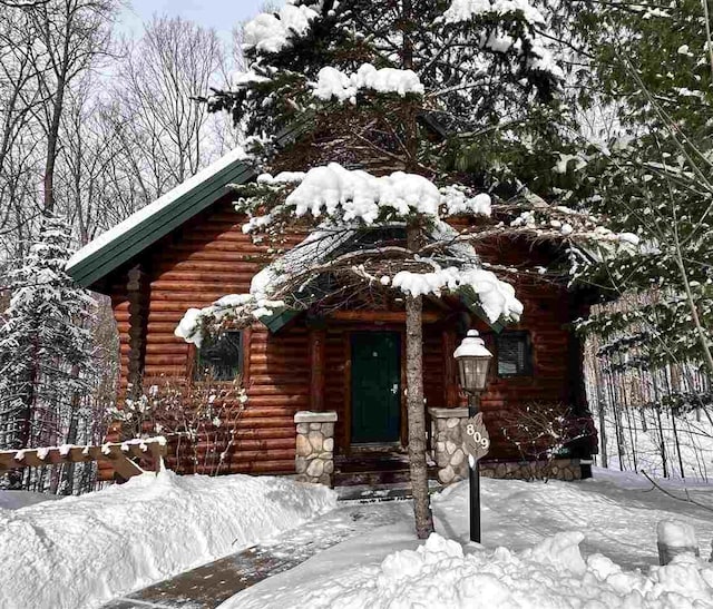 view of log-style house