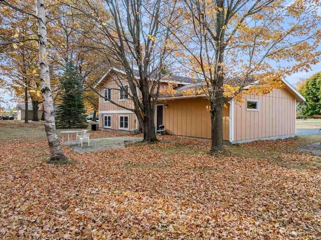 exterior space featuring board and batten siding